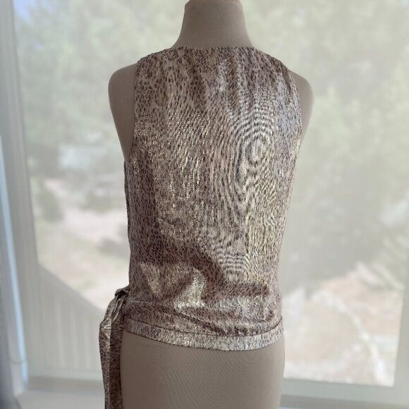 NWT Ramy Brook NY Silk Printed Norah Sleeveless V-Neck Top in Blush, Size: XXS - Picture 6 of 12